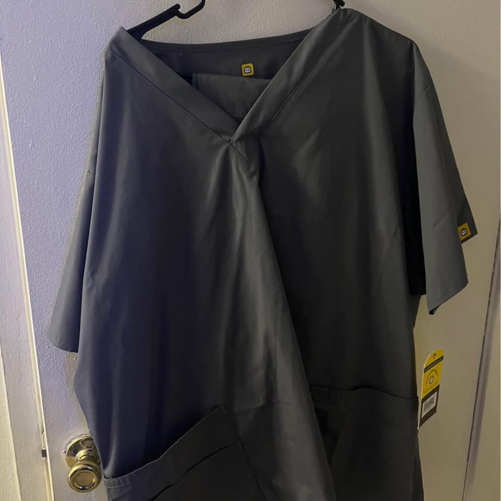 Gray V-Neck Scrub set